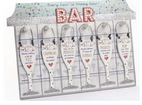 Picture of £2.99 FLUTE GLASS WOOD HANGER(54) 8pt186