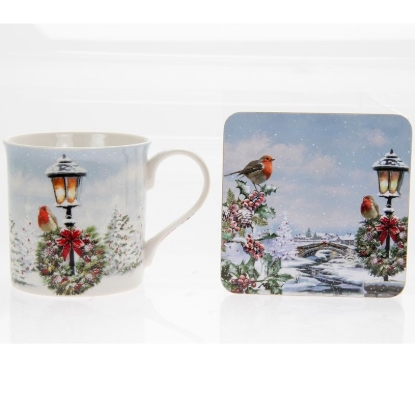 Picture of £4.99 X-MAS ROBIN MUG & COASTER(6) 51001