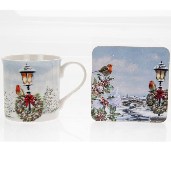 Picture of £4.99 X-MAS ROBIN MUG & COASTER(6) 51001