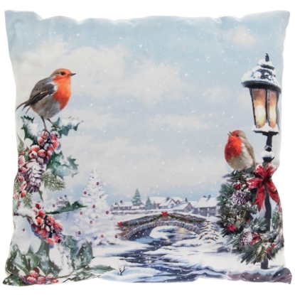 Picture of £9.99 X-MAS ROBIN LED CUSHION (6) 51017