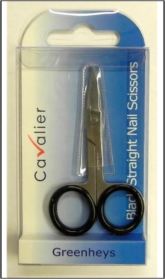 Picture of £2.99 CAVALIER BLACK ST.NAIL SCISSORS (6
