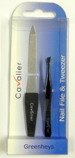Picture of £2.49 CAVALIER BLK TWEEZ & NAIL FILE (6)