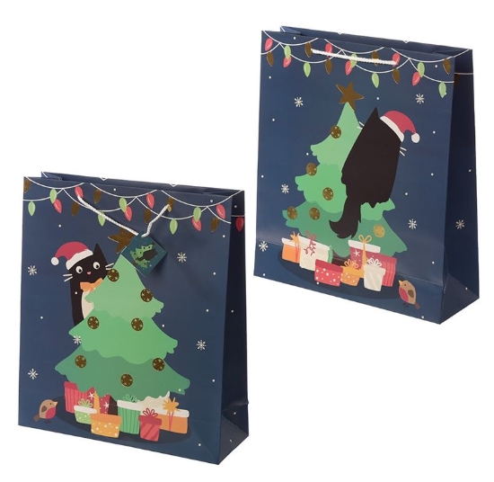 Picture of £0.99 GIFT BAG X-L X-MAS CAT(12) GBAG48X