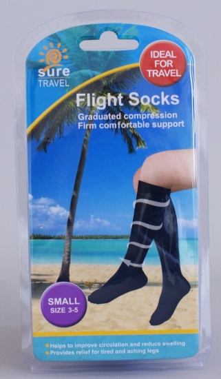 Picture of £4.99 FLIGHT SOCKS SMALL 3-5 BLACK (3)