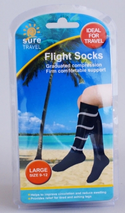 Picture of £4.99 FLIGHT SOCKS LGE 9-11 BLACK (3)