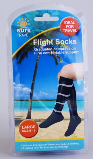 Picture of £4.99 FLIGHT SOCKS LGE 9-11 BLACK (3)
