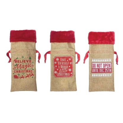 Picture of £1.00 HESSIAN BOTTLE BAGS 3 AST(12)2801