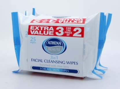 Picture of £1.00 ATHENA TRIPLE FACE WIPES BLUE