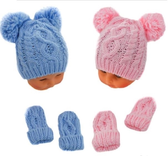 Picture of £4.99 BABY HAT & MITTEN SET (6) 4HH82