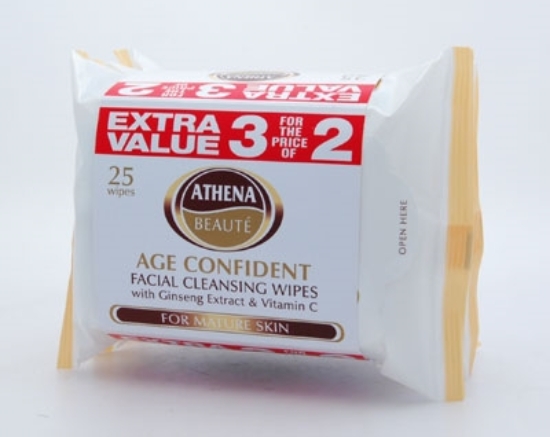 Picture of £1.00 ATHENA TRIPLE FACE WIPES BROWN