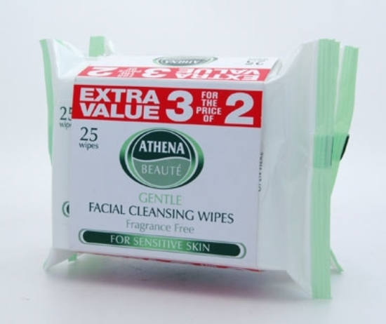 Picture of £1.00 ATHENA TRIPLE FACE WIPES GREEN (12