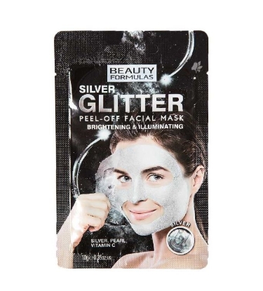 Picture of £1.00 GLITTER PEEL MASKS SILVER (24)