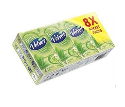 Picture of £1.00 VELVET POCKET TISSUES 8 PACK (12)