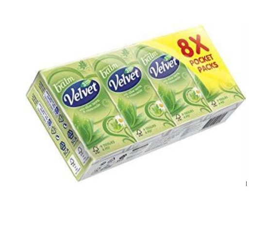Picture of £1.00 VELVET POCKET TISSUES 8 PACK (12)