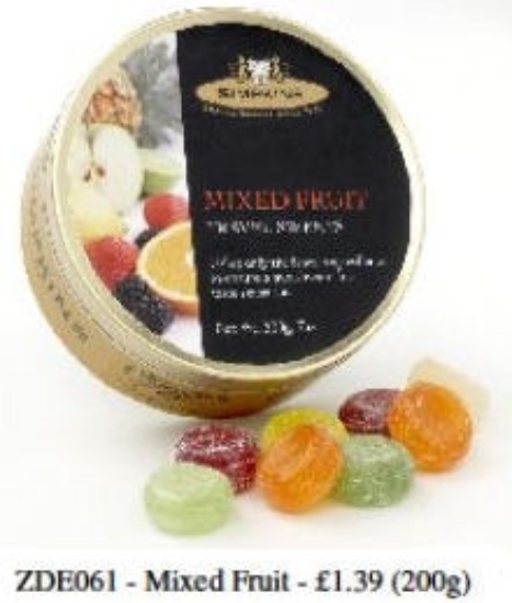 Picture of £1.69 TRAVEL SWEET 200g TINS MIX FRUIT(6