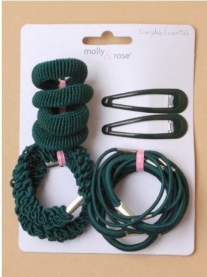 Picture of £1.00 SCHOOL COL HAIR SET GREEN (6) 4496
