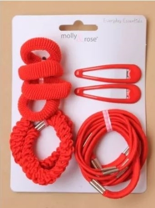 Picture of £1.00 SCHOOL COL HAIR SET RED (6) 4498