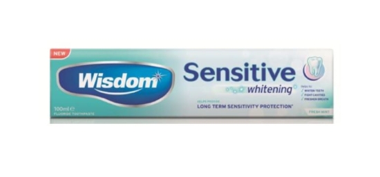 Picture of £1.00 WISDOM WHITE SENSITIVE T/PASTE (12