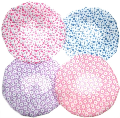 Picture of £2.49 SHOWER CAPS FLORAL BAGGED (12)