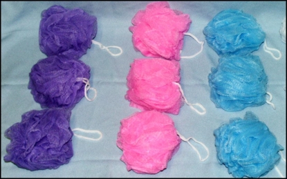 Picture of £0.79 SHOWER FLOWER SPONGES ASST (12)