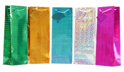Picture of £0.79 BOTTLE HOLOGRAPHIC GIFT BAGS (12)