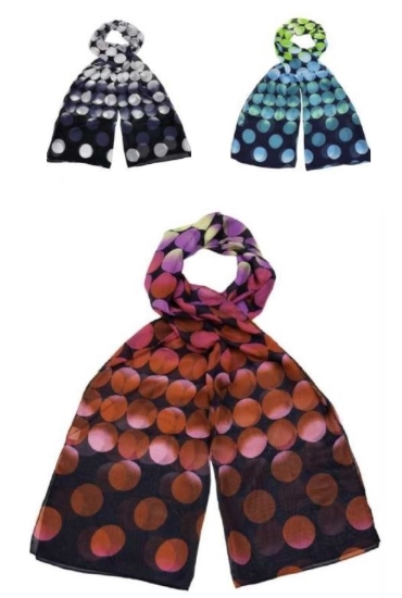 Picture of £3.99 CIRCLES SCARF 3 ASST (12) 91871
