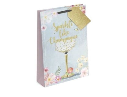 Picture of £0.79 GIFT BAG MED CHAMPAGNE (12) 7777
