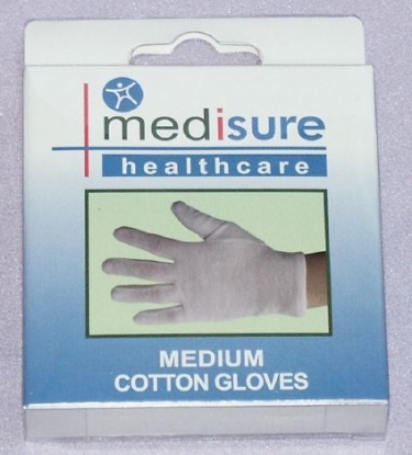 Picture of £1.99 MEDISURE COTTON GLOVES MEDIUM (6)