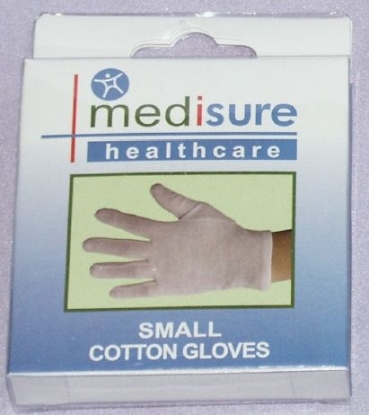 Picture of £1.99 MEDISURE COTTON GLOVES SMALL (6)