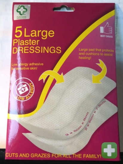 Picture of £1.49 LGE PLASTER DRES. 5 PACK (12)