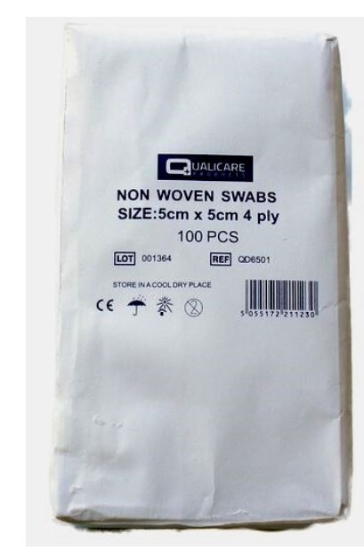 Picture of £0.99 QUALICARE GAUZE SWABS 5X5cm (100)