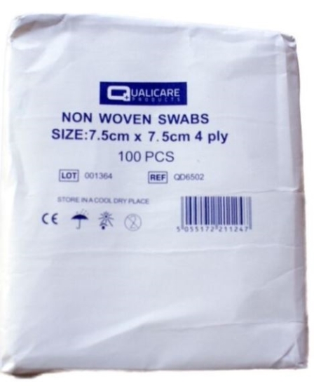 Picture of £1.49 QUALICARE GAUZE SWABS 7.5cm (100)