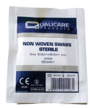 Picture of £0.49 QUALICARE GAUZE SWABS STERI.5cm(25