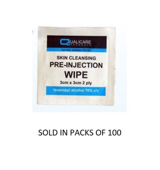 Picture of £0.05 QUALICARE PRE-INJECTION WIPES(100)
