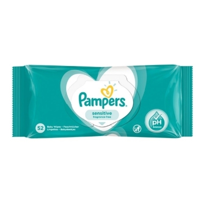 Picture of £1.00 PAMPERS BABY WIPES SENS. 52s (12)