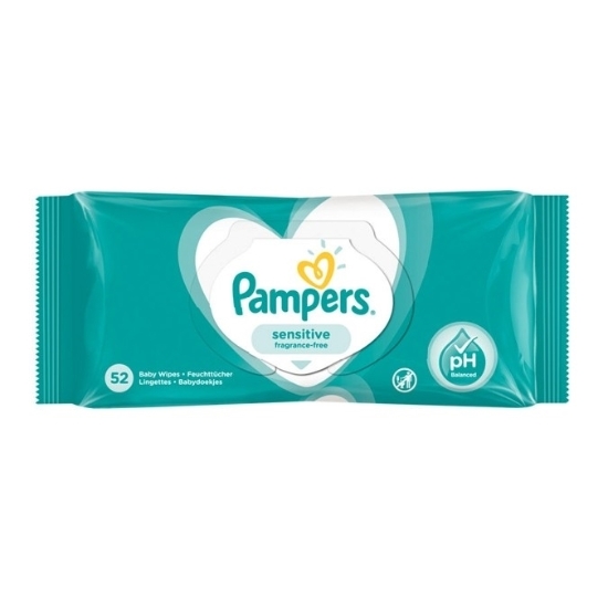 Picture of £1.00 PAMPERS BABY WIPES SENS. 52s (12)